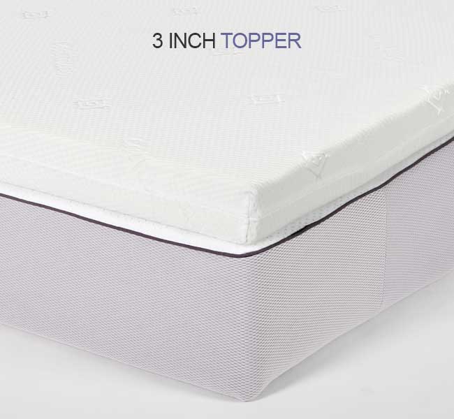 small single airflow Memory Foam Mattress Topper - 3 inch
